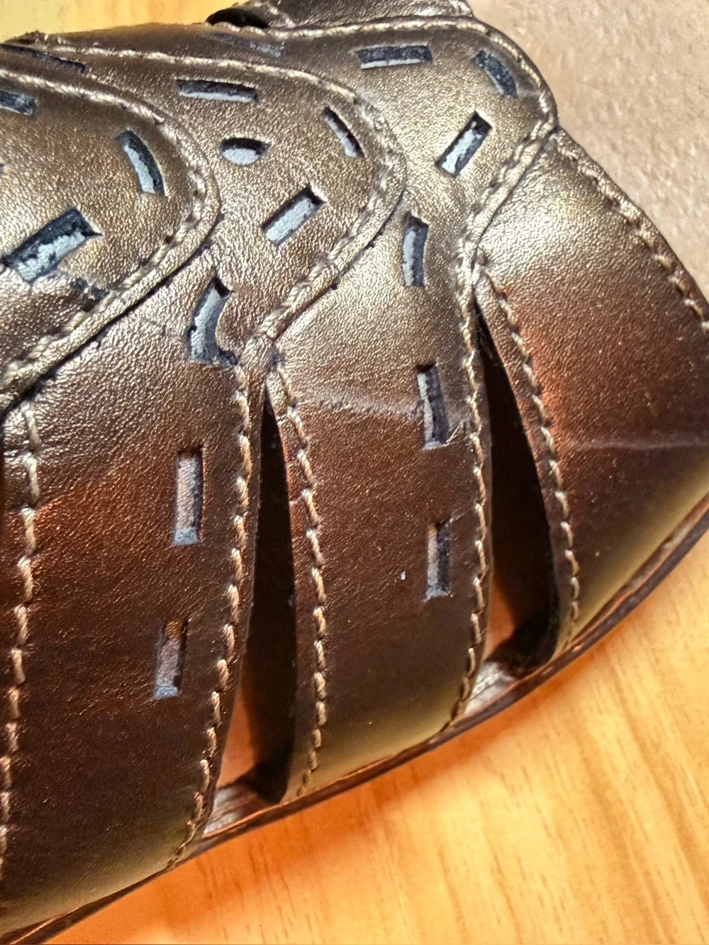 Clarks Brown Leather Women's Slide Sandals